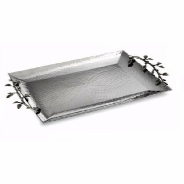 Comida Sparkle Silver Leaf Rectangular Tray CO2831246